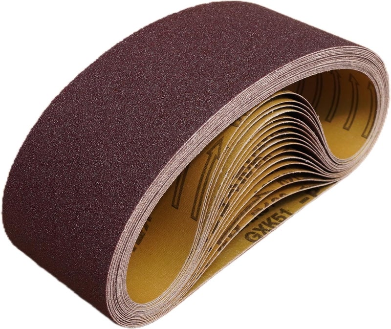 KTHUA 3x21 Belt Sander Sanding Belts: 20-Pack 80–400 Grit — Anti-Clog Coating & Durable Abrasives — for Fast Reliable Material Removal on Wood & Metal Projects — Fits 3×21 Handheld Belt Sanders - Image 1